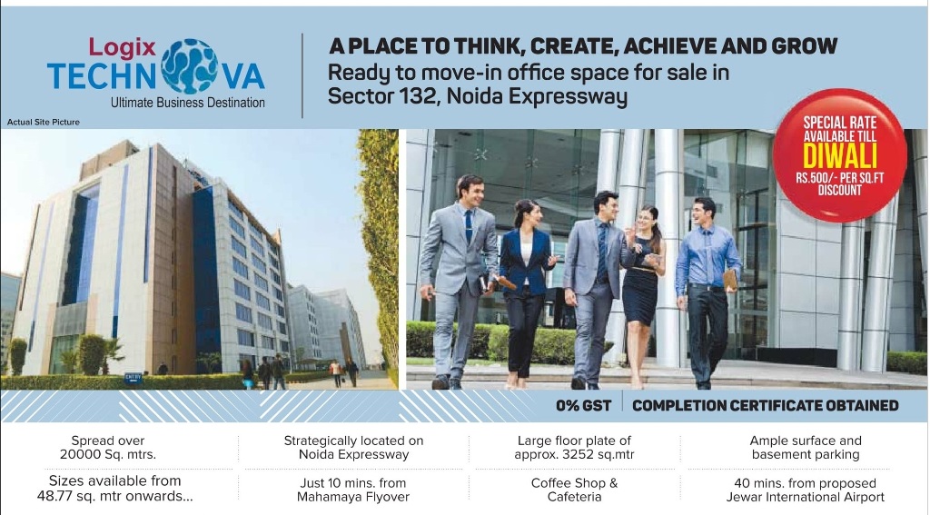 A Place To Think, Create, Achieve and Grow at Logix Technova in Greater Noida